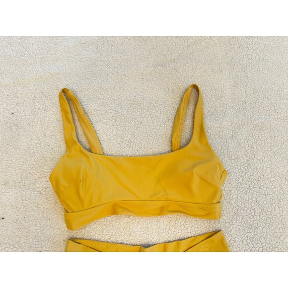 Aerie Mustard Yellow Bikini Set S Top M Bottom High Waisted Cheeky - Picture 8 of 10